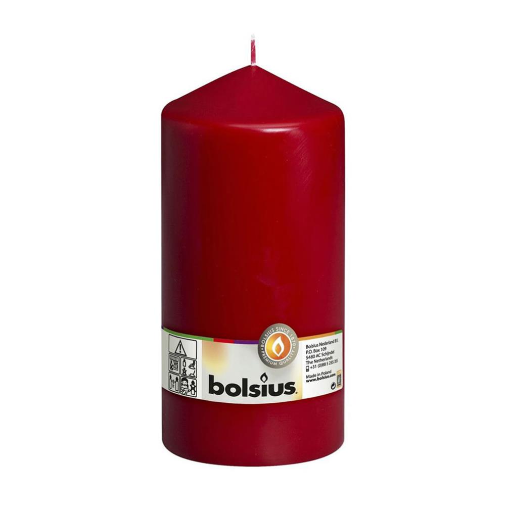 Bolsius Wine Red Pillar Candle 20cm x 10cm £9.89